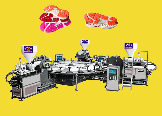 Rotary PVC/ TPR Shoe Sole Making Machine Double Color