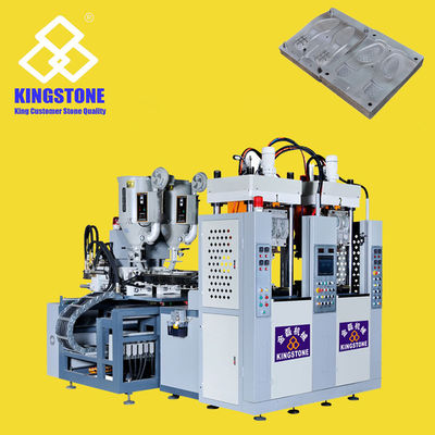 Two Station Static Sole Making Machine For TPU TR TPR PVC Material In Double Color