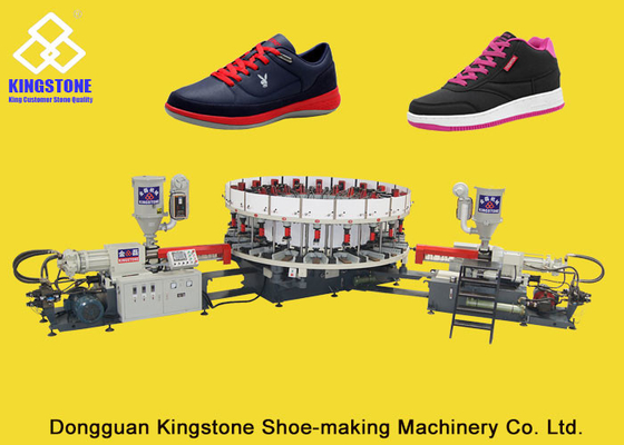 Rotary Double Colour DIP Sport Shoes / Canvas Injection Moulding Machine