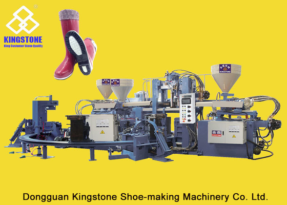 Three Color Full Plastic Rain Boot Making Machine For PVC / TPR Raw Material