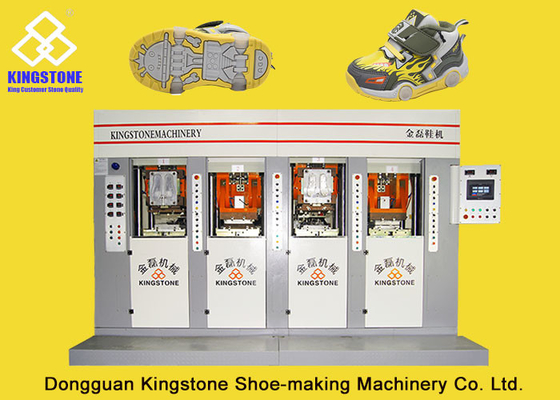 Energy - Saving Four Stations Safety Shoe Sole Making Machine With Servo Motor