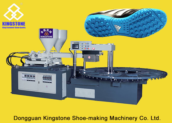 Rotary Double Color Shoe Sole Making Machine For Two Density Plastic Soles