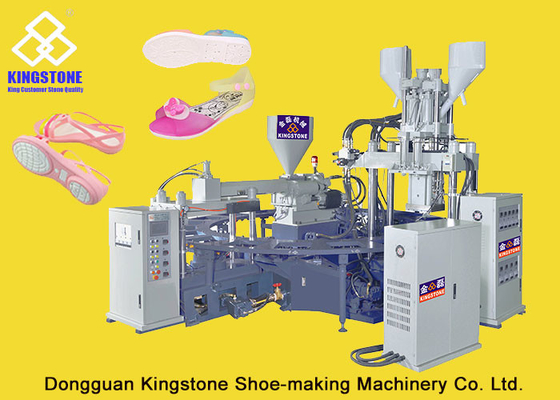 Three Color TPR Plastic Shoes Making Machine With Double Proportional Pressure Control
