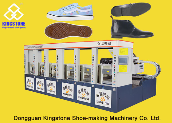 Leather Shoe Sole Making Machine , Rubber Shoe Insoles Vertical Injection Machine 