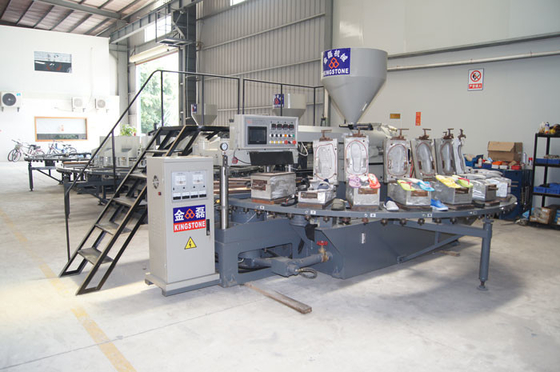 Plastic Shoe Making Production Line , Rotary TPR PVC Shoe Sole slipper Making Machine 