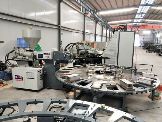 Rotary Plastic Moulding Footwear Making Machine , Shoe Sole Moulding Machine 