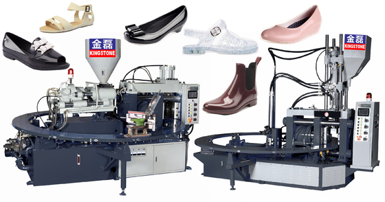 PLC Plastic Shoes Making Machine , Automatic Plastic Injection Moulding Machine