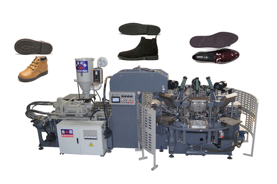 Plastic / Canvas Shoe Sole Making Machine 10 / 12 Stations with 2 Years Gurantee