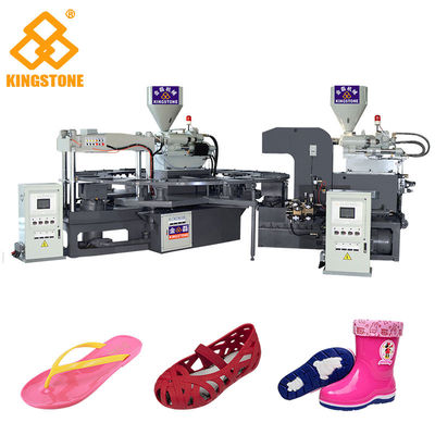 Rotary Two Color PVC Jelly Sandal Injection Molding Machine 4.3*3.3*2.9m / 2 Years Gurantee