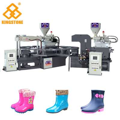 Plastic PVC Injection Rotary Short Boots / Shoes Making Machine 2 Color