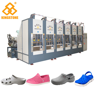 Six Stations Plastic Shoes Injection Molding Machine For EVA Slipper Soles Making