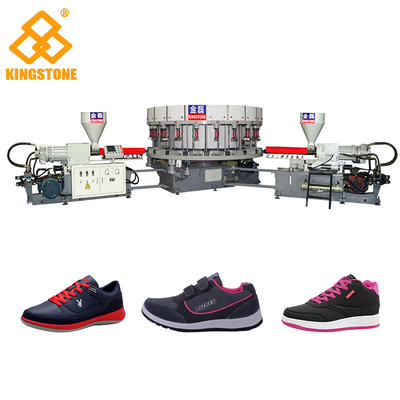 Rotary Double Colour DIP Sport Shoes / Canvas Injection Moulding Machine