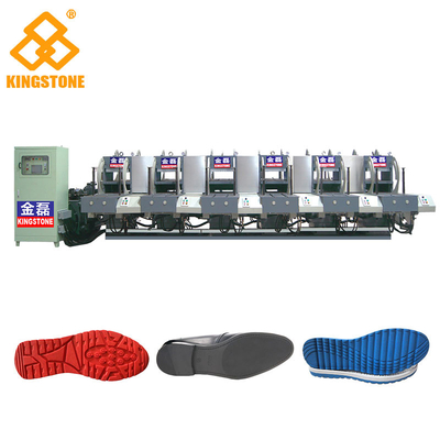 Leather Shoe Sole Making Machine , Rubber Shoe Insoles Vertical Injection Machine 