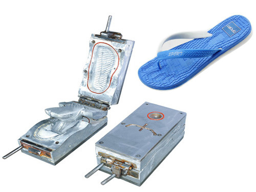 PVC Air Blowing Slippers Mould , Plastic Slipper Injection Molding Plastic Shoe Molding Mould