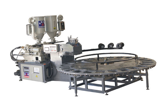 Rotary Double Color Shoe Sole Making Machine For Two Density Plastic Soles
