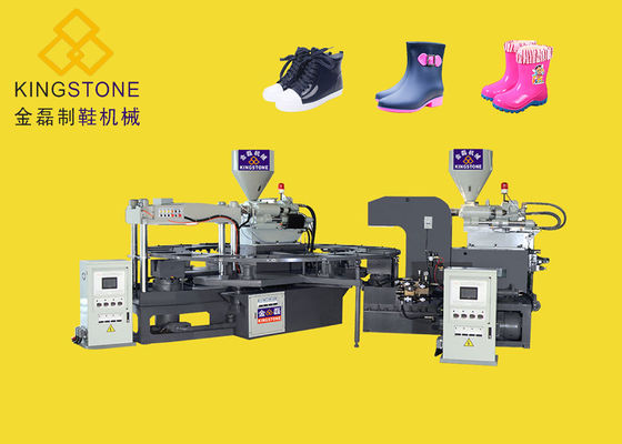 Plastic PVC Injection Rotary Short Boots / Shoes Making Machine 2 Color