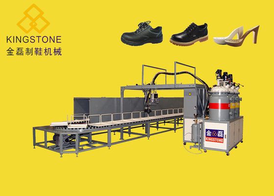 Mono / Two Color Polyurethane PU Pouring Machine For Shoe Soles / Full Automatic