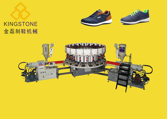 Rotary Double Colour DIP Sport Shoes / Canvas Injection Moulding Machine