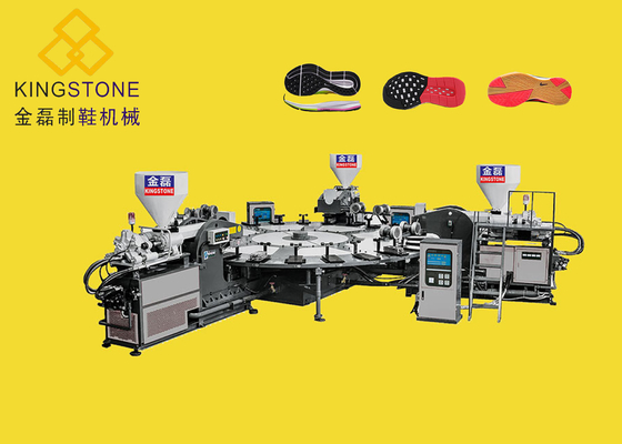 1 / 2 / 3 Color TPR PVC Sole Making Machine 100-120pairs / Hour For Plastic Shoes