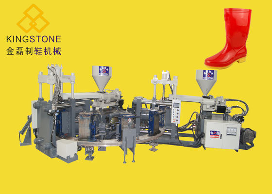 2 Color PVC Gumboots / Rain Boot Making Equipment Rotary 12 Station