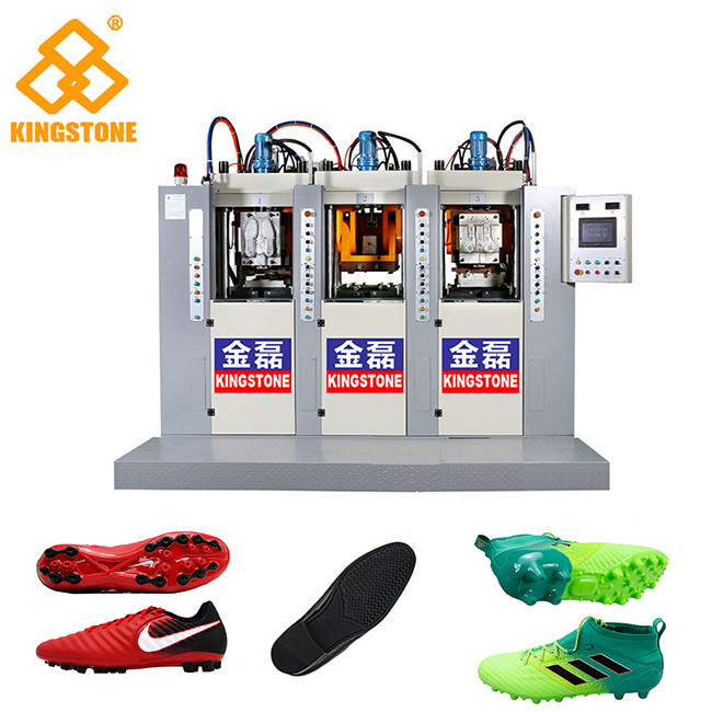 3 Stations 6 Injectors TPU Football Sole Making Machine 70-100 Pairs Per Hour